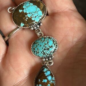 Number 8 Turquoise Sterling Silver pendant
